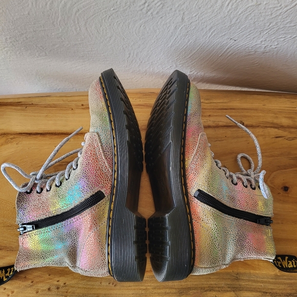 Dr. Martens 1460 Pascal Iridescent Rainbow Boots, Size 2 Youth - Picture 2 of 8